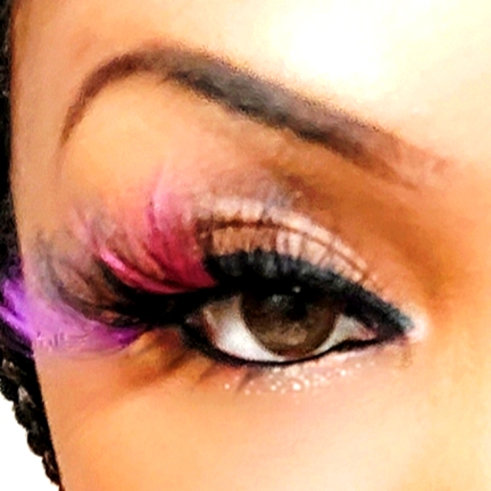 Pink/Purple Striped Eyelashes